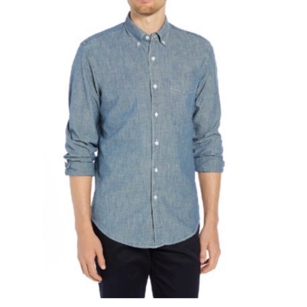 J. Crew Ludlow Chambray Blue Long-Sleeve Button-Down Shirt